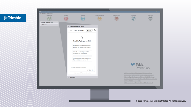 Tekla PowerFab integrates with Trimble AI Assistant